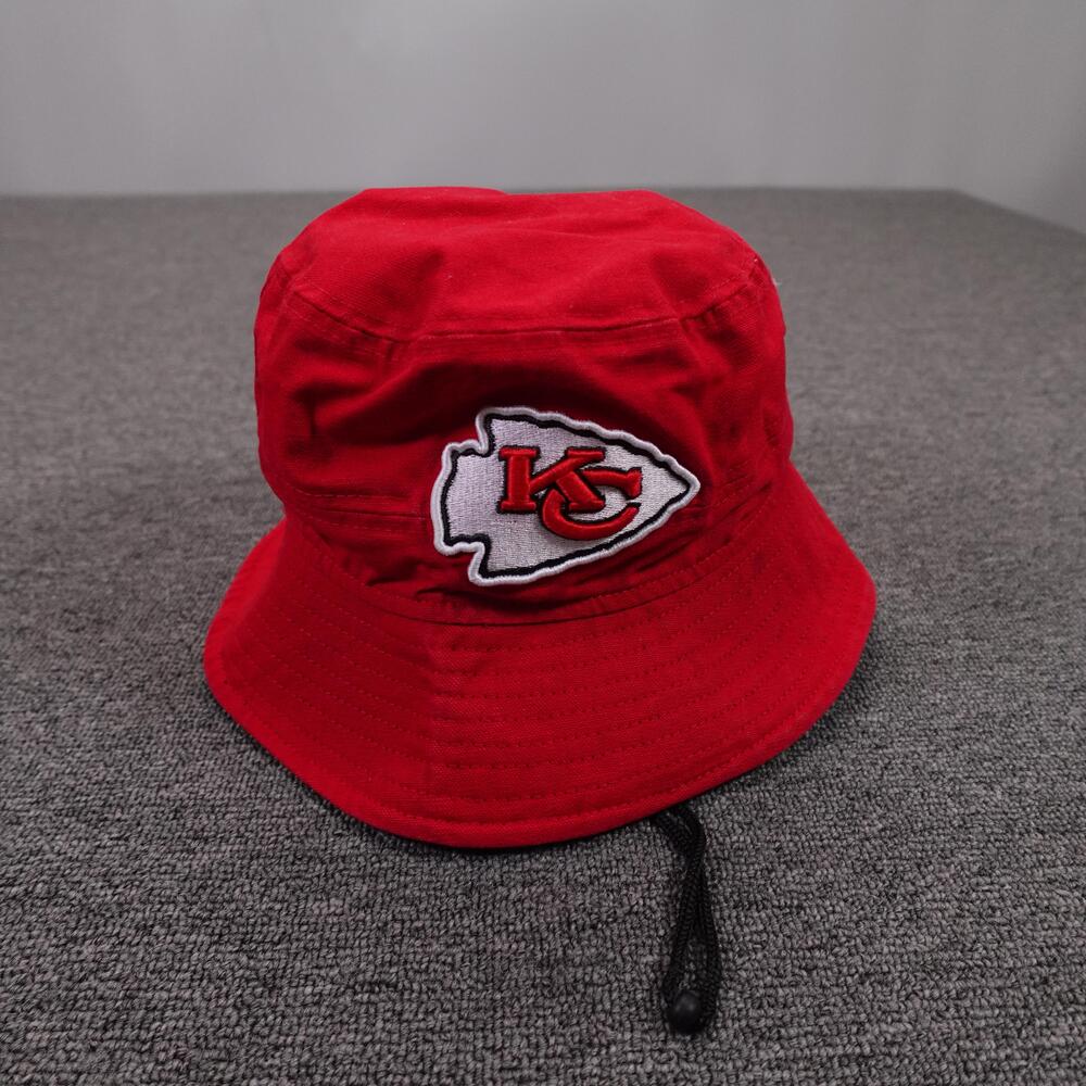 Kansas City Chiefs Hat Bucket Mens XL Red NFL Football New Era Chin Strap